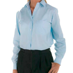 Camisa feminina de manga comprida 65% poliéster 35% algodão