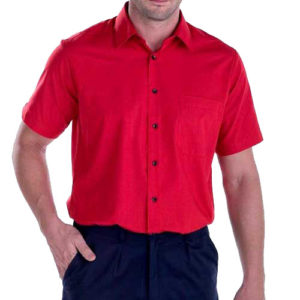 Camisa de manga curta 65% poliéster 35% algodão