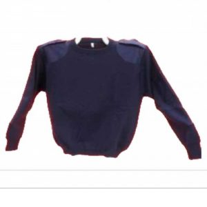 Camisola gola redonda com reforços 50% poliéster 50% lã